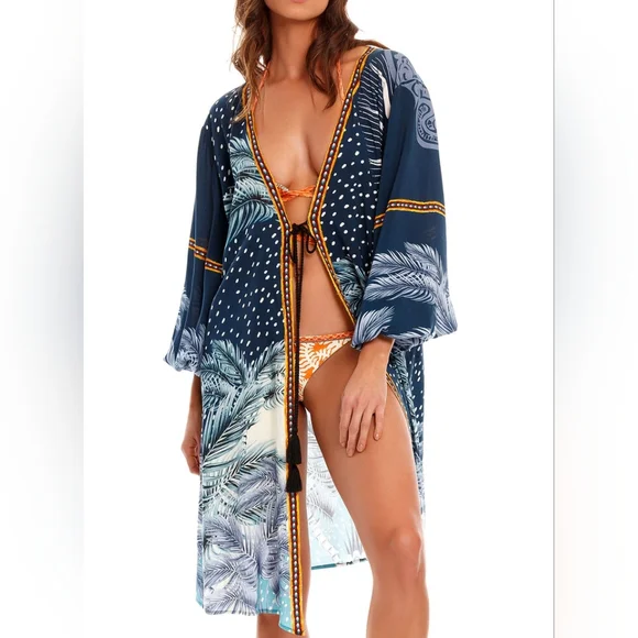 NWT AGUA BENDITA | Aldora Arabella Sun Kimono Cover Up - Picture 1 of 12